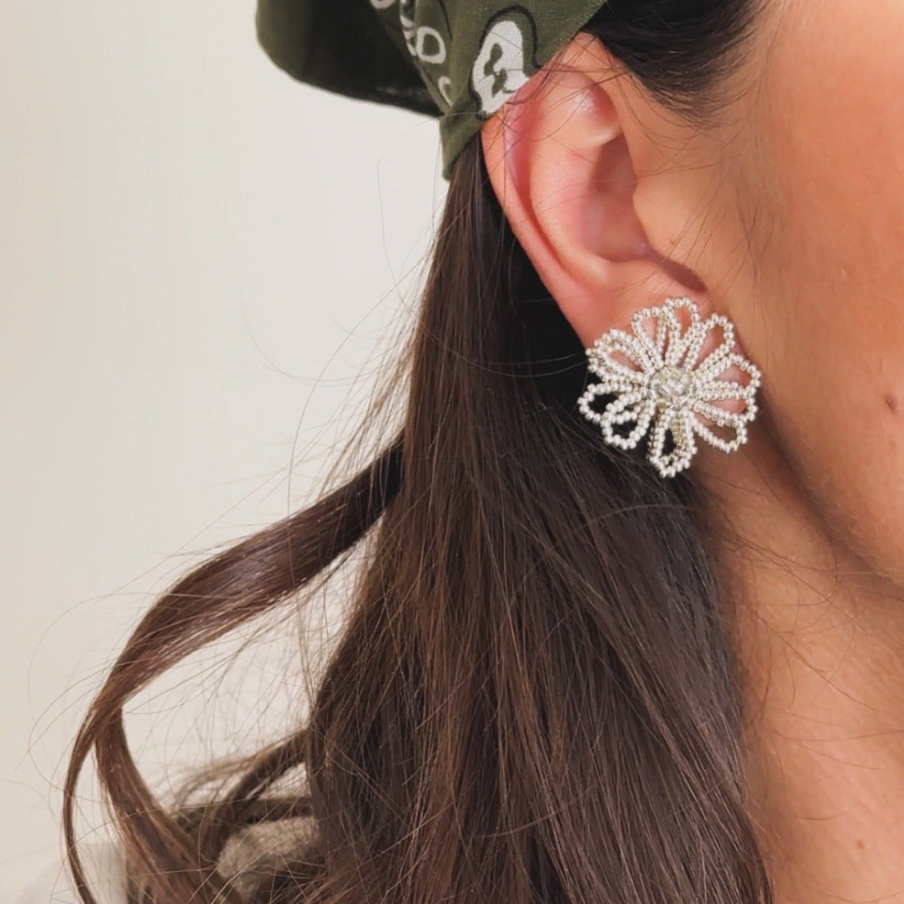 Boucles D'oreilles Fleur Argent