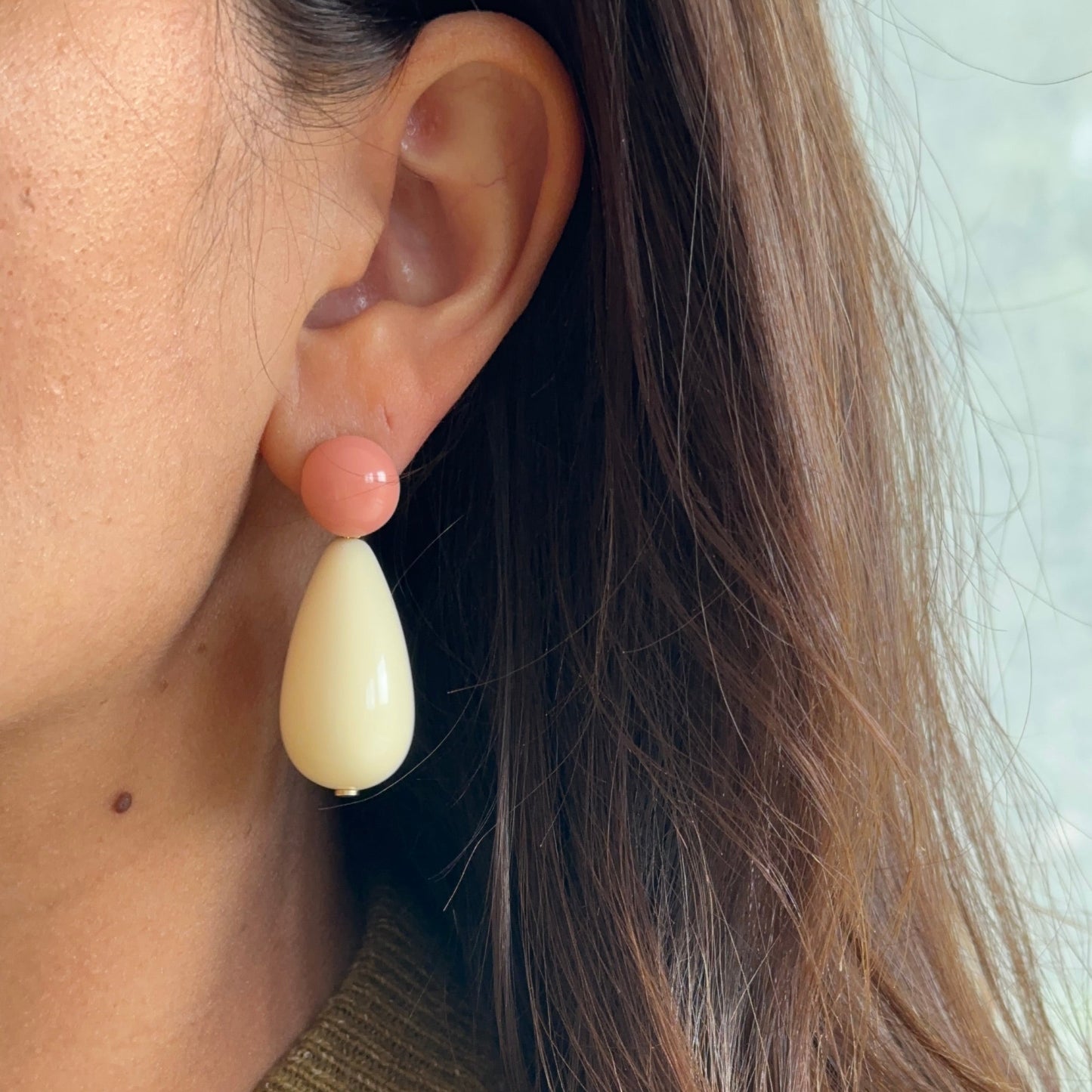 Boucles D'oreilles Crème
